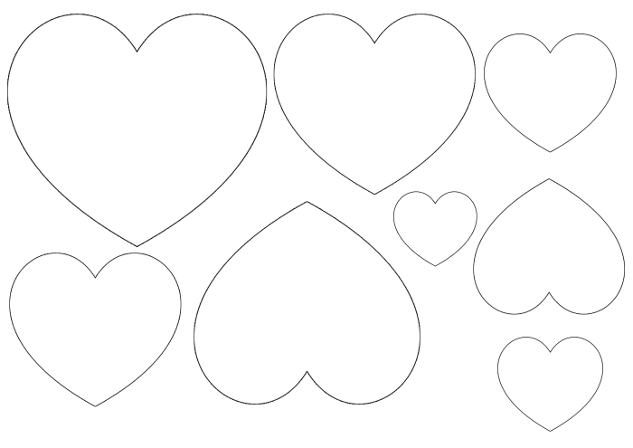 120 шаблонов и трафаретов сердца. А4