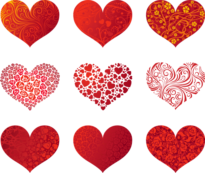 120 шаблонов и трафаретов сердца. Цветные для вырезания из бумаги