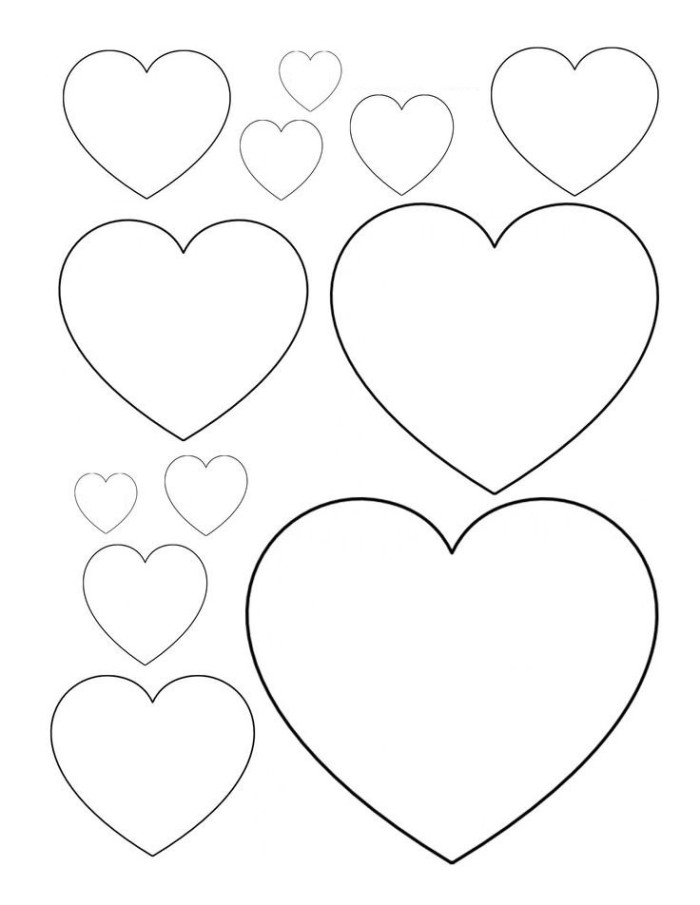 120 шаблонов и трафаретов сердца. А4