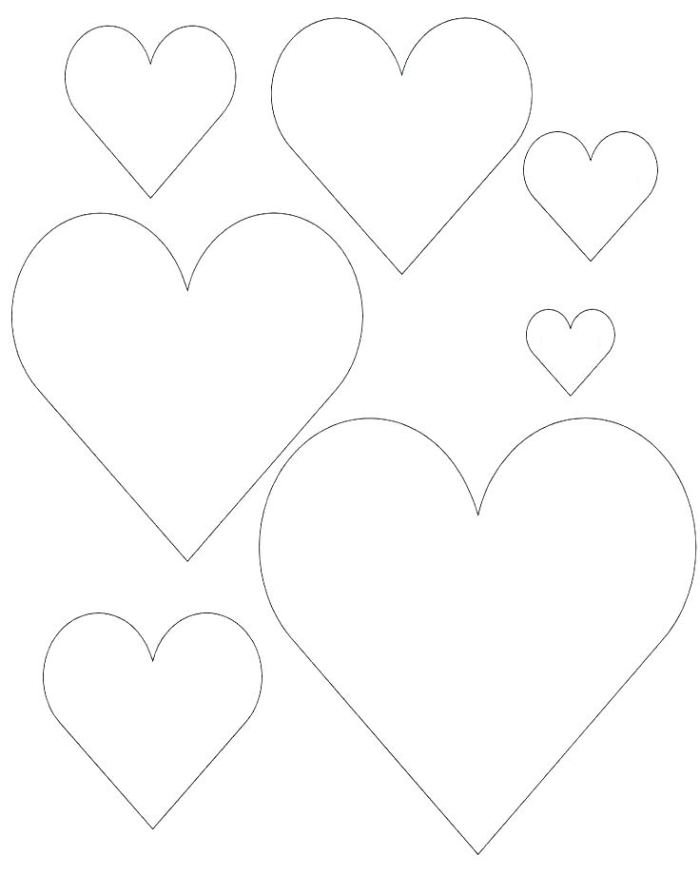 120 шаблонов и трафаретов сердца. А4