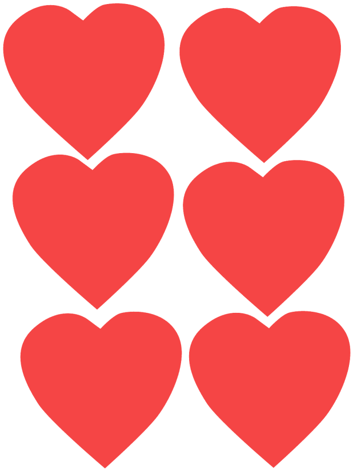 120 шаблонов и трафаретов сердца. Цветные для вырезания из бумаги