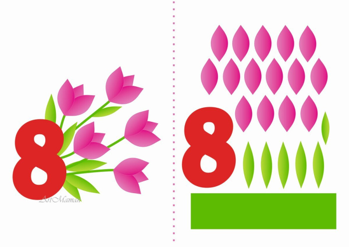 100 шаблонов на 8 марта. Шаблоны для вырезания из бумаги