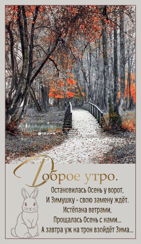 100 картинок с последним днём осени. Картинки "С добрым утром, последний день осени"