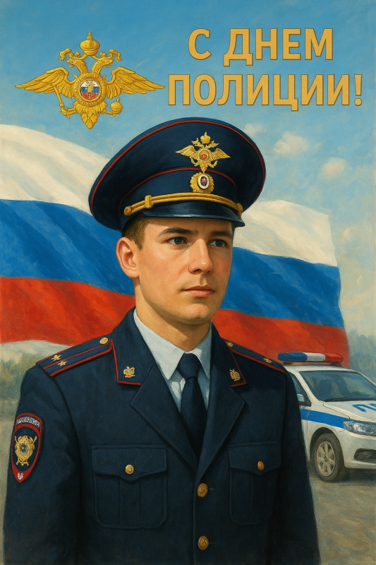 Открытки на День полиции 2025. Красивые открытки с Днем полции 2025