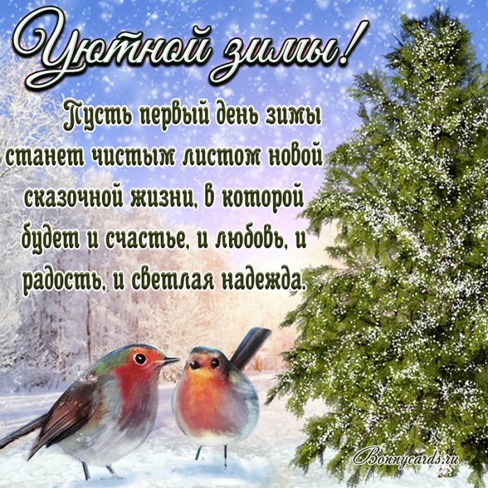 Картинки с первым днем зимы и с началом зимы. Картинки с первым днем зимы и с началом зимы
