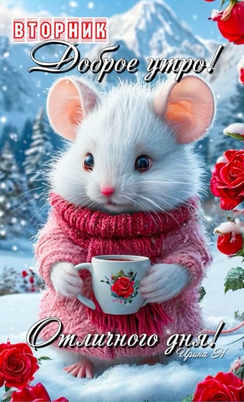 Красивые картинки Доброе утро вторника. Зимние картинки Доброе утро вторника