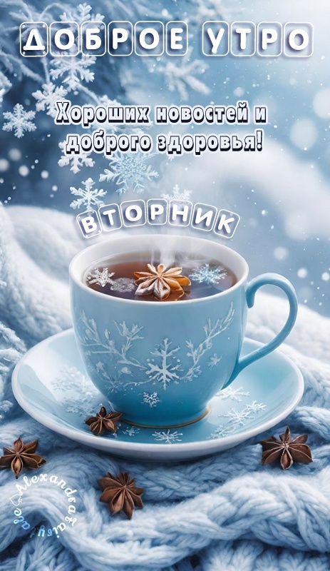 Красивые картинки Доброе утро вторника. Зимние картинки Доброе утро вторника