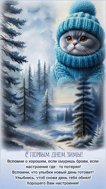 Картинки с первым днем зимы и с началом зимы. С первым днем зимы - картинки с пожеланиями