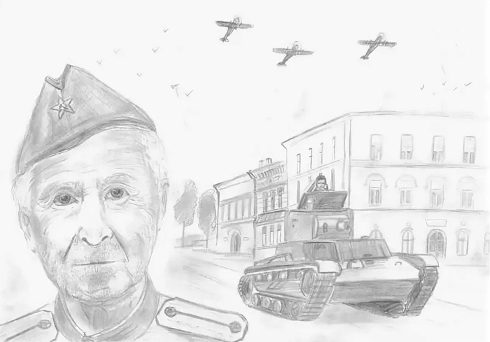 Детские рисунки к 9 мая (235 фото). 