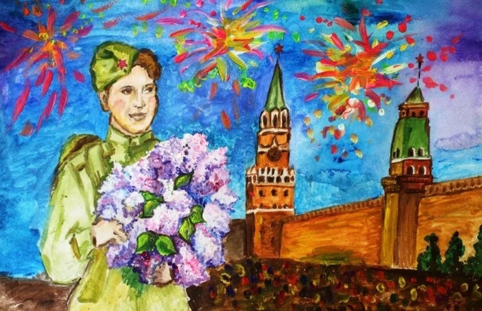 Детские рисунки к 9 мая (235 фото). 