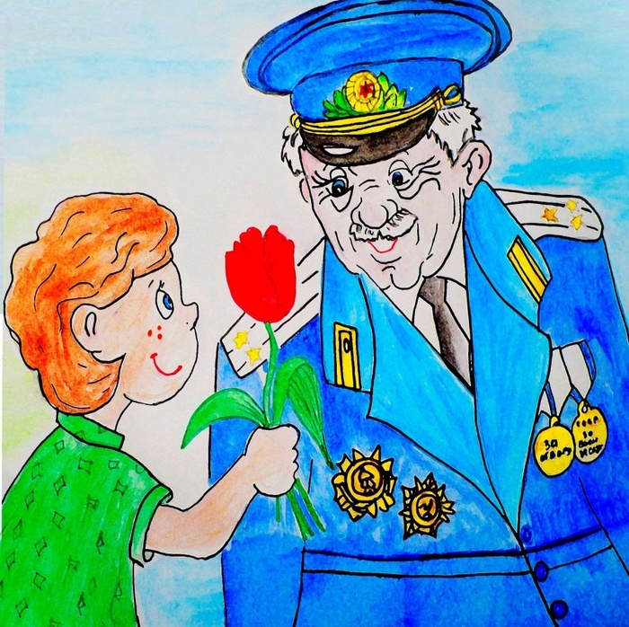 Детские рисунки к 9 мая (235 фото). 
