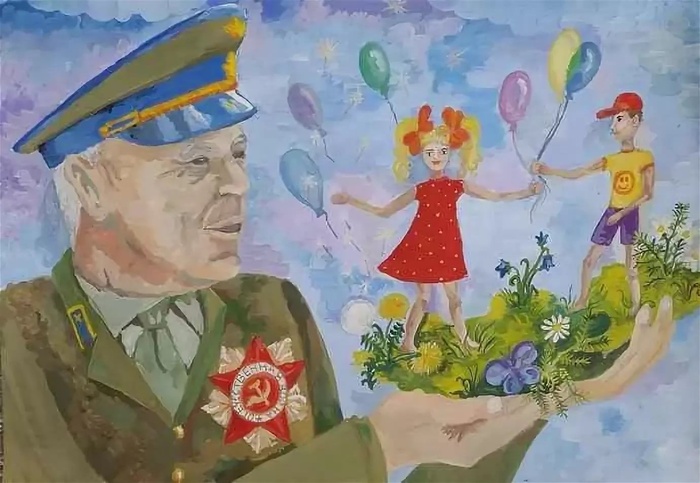 Детские рисунки к 9 мая (235 фото). 