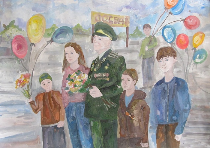 Детские рисунки к 9 мая (235 фото). 
