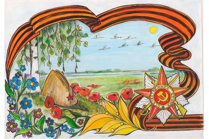Детские рисунки к 9 мая (235 фото). 