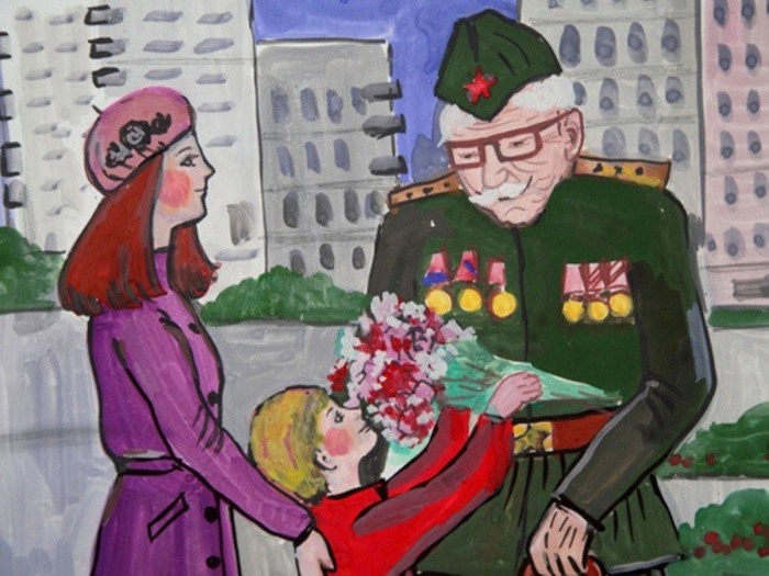 Детские рисунки к 9 мая (235 фото). 
