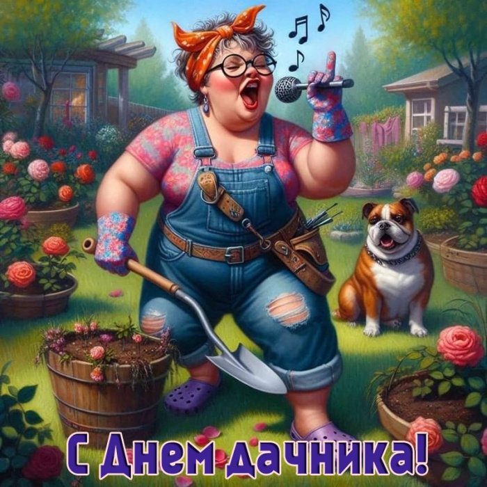 Прикольные открытки с Днем дачника . Прикольные открытки с Днем дачника