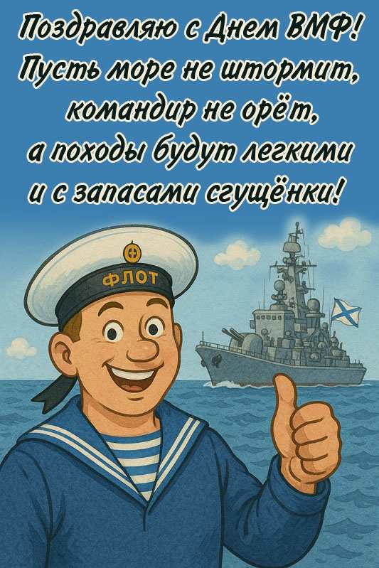 Открытки с Днем ВМФ 2025. С Днем ВМФ - открытки с поздравлениями
