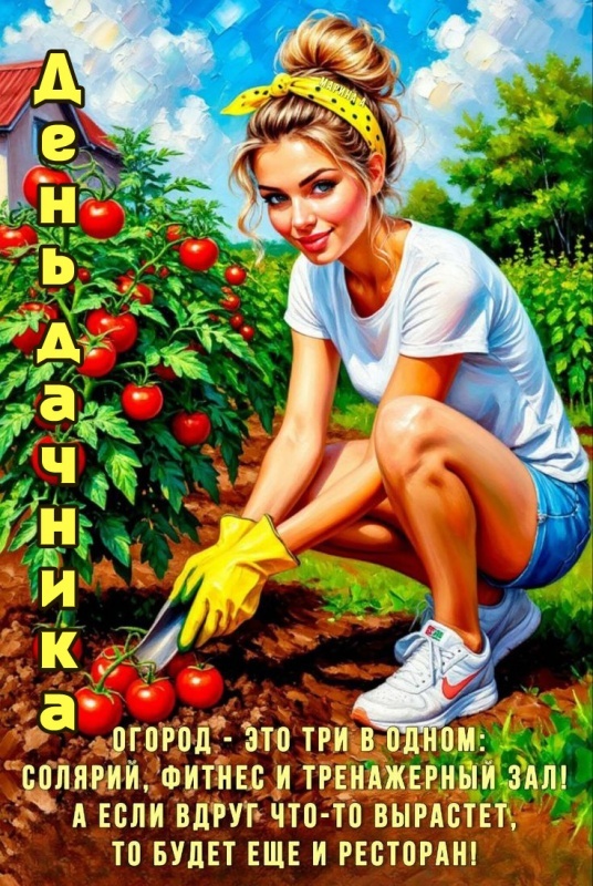 Прикольные открытки с Днем дачника . Прикольные открытки с Днем дачника