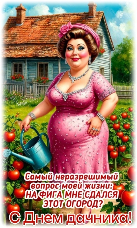 Прикольные открытки с Днем дачника . Прикольные открытки с Днем дачника
