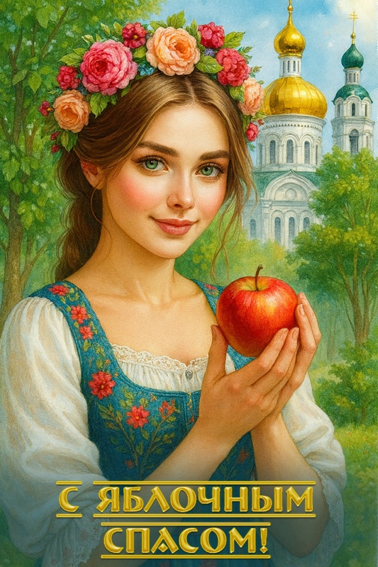 Яблочный Спас - открытки с поздравлениями. Красивые открытки на Яблочный Спас 2025