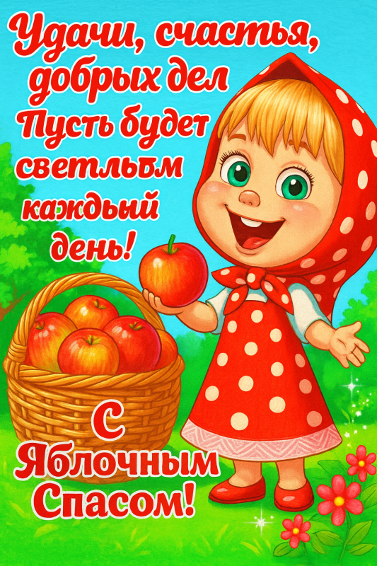 Яблочный Спас - открытки с поздравлениями. Прикольные открытки на Яблочный Спас