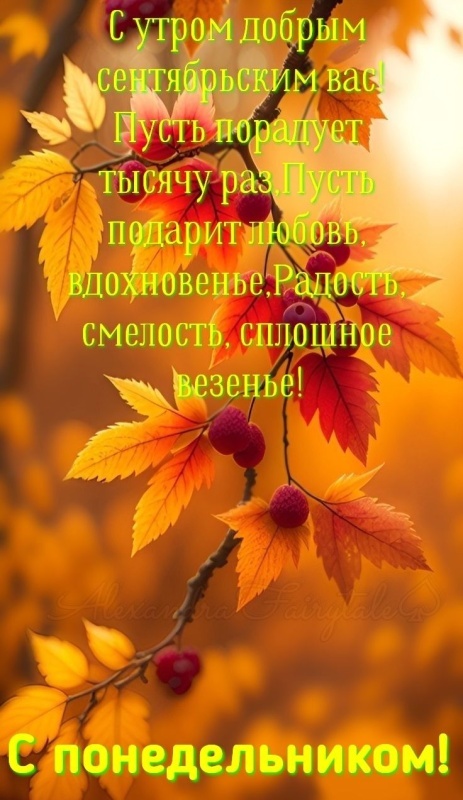 Картинки Доброе утро понедельника (90 открыток). Осенние картинки Доброе утро понедельника