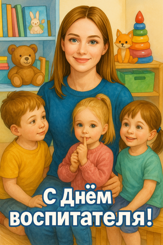 Открытки и картинки с Днем воспитателя. Красивые открытки с Днем воспитателя