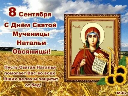 Красивые открытки на День ангела Натальи. С Днем Натальи Овсяницы - открытки со святой