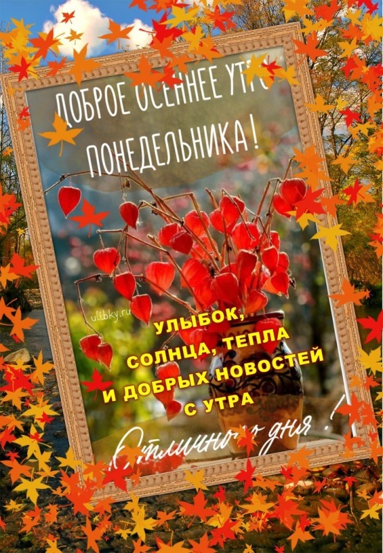 Картинки Доброе утро понедельника (90 открыток). Осенние картинки Доброе утро понедельника