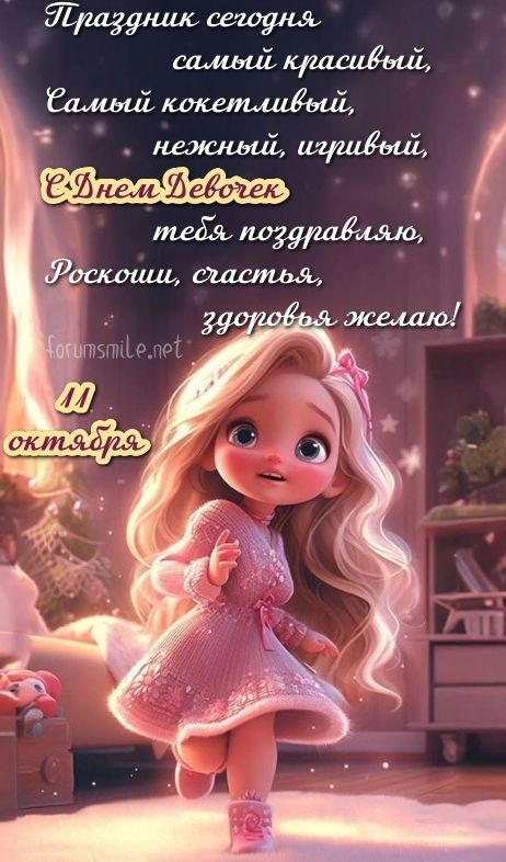 Картинки с Международным Днем девочек. Красивые открытки с Днем девочек