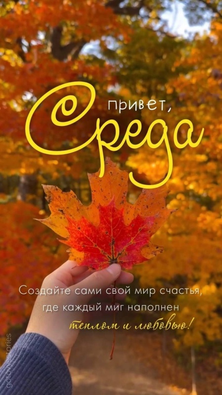 Осенние картинки Доброе утро среды. Картинки Доброе утро среды
