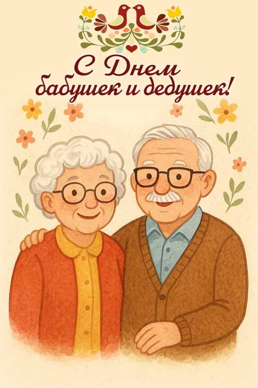 Открытки с Днем бабушек и дедушек 2025. Красивые открытки с Днем бабушек и дедушек