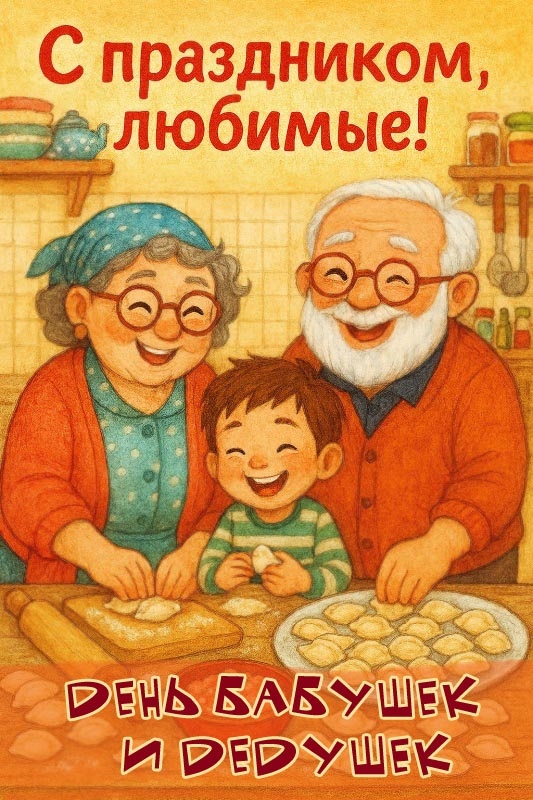 Открытки с Днем бабушек и дедушек 2025. Красивые открытки с Днем бабушек и дедушек
