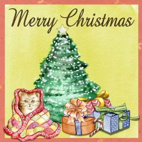 открытка с пожеланиями счастливого Рождества