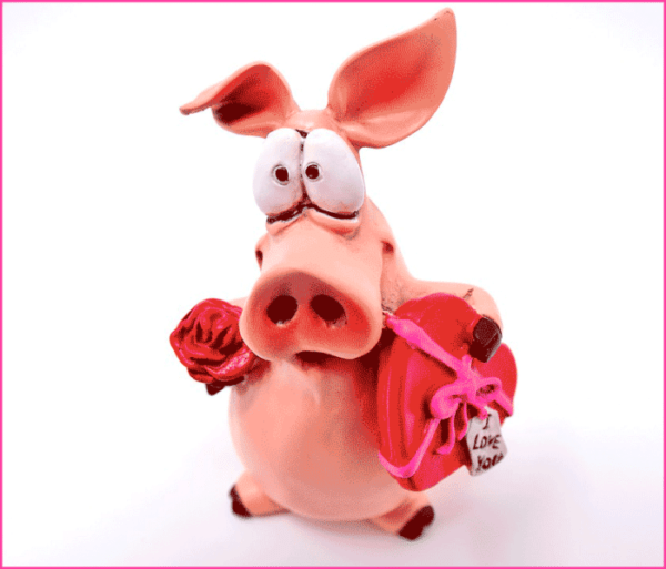 свинья с подарком на Новый год